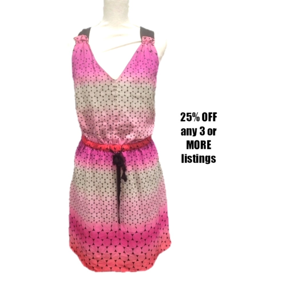 Pink Ombre Vintage Halter Size XL Barbie Tank Polka Dot Retro Cocktail Boho Slip